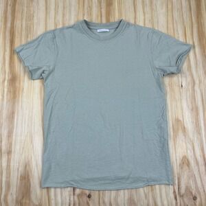 John Elliott Gray Green 100% Cotton Raw Hem Tee T-Shirt Size 1 / S Raw Hem